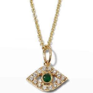 Sydney Evan Diamond Emerald Evil Eye Necklace 🧿